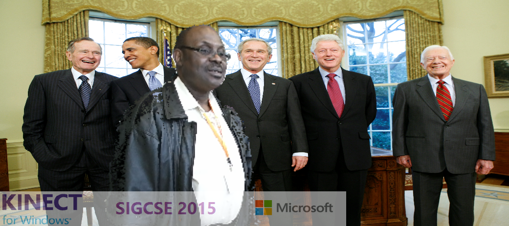 KinectPhotos's tweet image. Look at this distinguished group of people at #sigcse and the #MicrosoftBooth #kinect