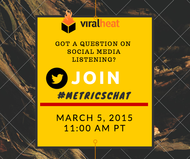 viralheat's tweet photo. Today at 11AM PST join us for #metricschat with @Jmart730. Learn social media for business. http://t.co/X6Y8SGkmUq http://t.co/nOcxMnA6ee