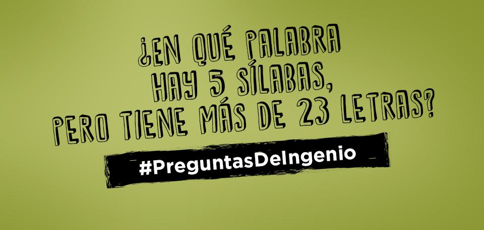 AOCPeru's tweet photo. #PreguntasDeIngenio ¿En qué palabra hay 5 sílabas, pero tiene más de 23 letras? http://t.co/vt2ApVys01