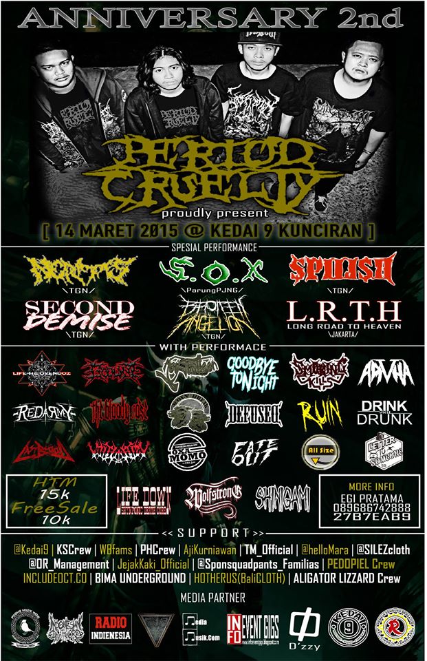 Ayoooo siapkan kepala dan nyali kalian,ramaikan gigsnya 2nd Anniversary @PC_Deathcore tanggal 14 Maret 2015\m/