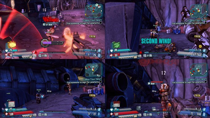 ボダランddc ローカル4人プレイの4画面分割が公開されたぞ 意外と見やすそう ゲーム攻略のまるはし