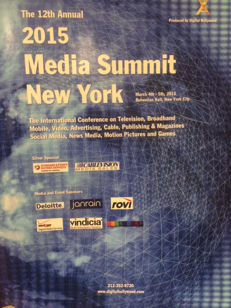 jgropper's tweet photo. @mediasummitny. Great conference on the state of state and what's in store for the future. http://t.co/XCXBjNtJhm