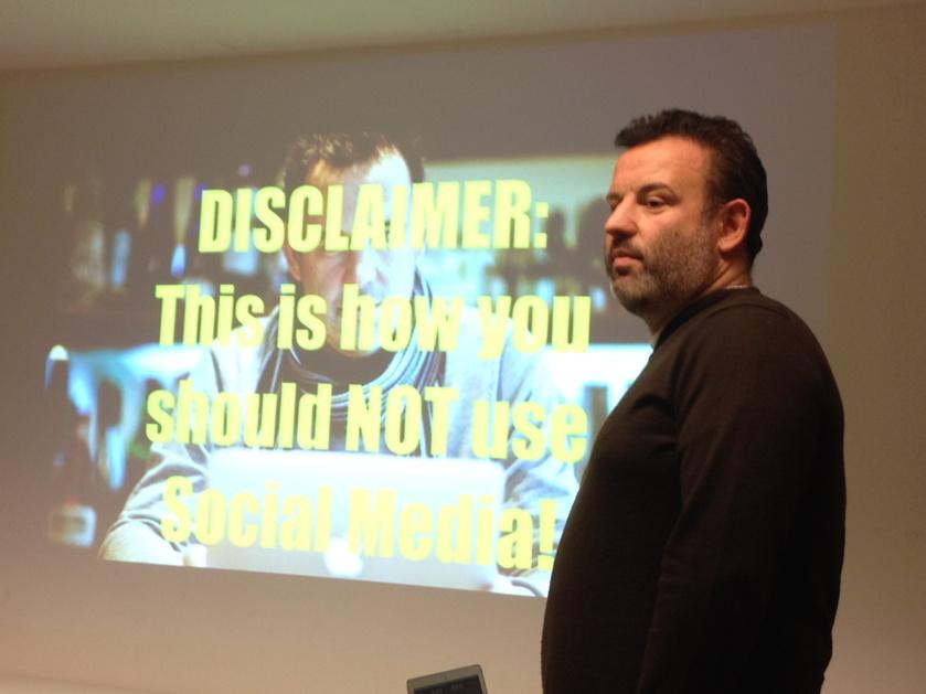 HildeSchuddinck's tweet photo. Eyeopener in marketing/growthhacking @ransbottyn on stage @VOKA_OVL #crunchcafe http://t.co/VHuDQEmtC5