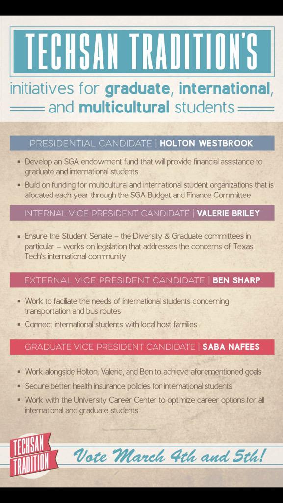 tennnsss's tweet photo. See what @TechsnTradition has planned to enhance multiculture and diversity on campus. They're dedicated to serve! http://t.co/fLAaj1pMRi