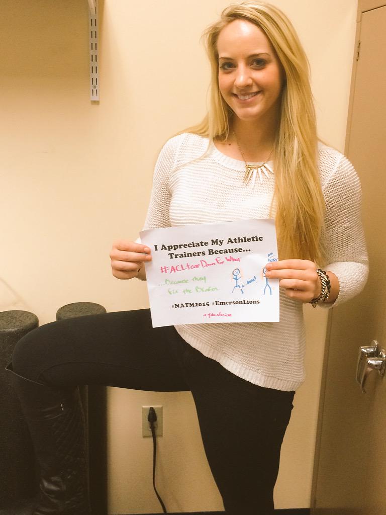 ECsportsmed's tweet photo. EC student athletes appreciate their ATs because....#NATM2015 #EmersonLions #fixthebroken @NATA1950 @MacyDayy http://t.co/DwwPPWvewl