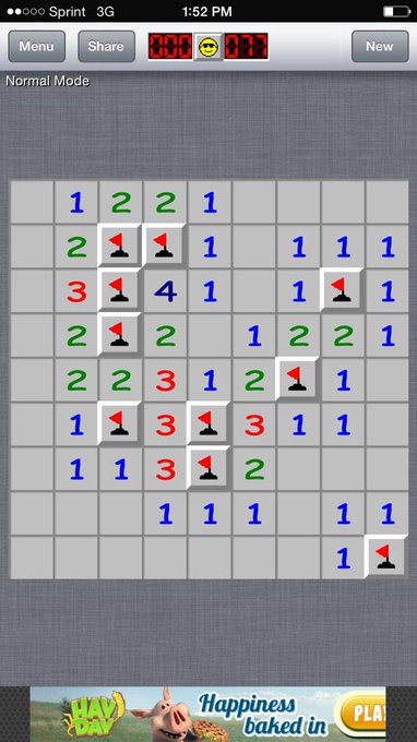 #minesweeper in 77sec ? #recordtime http://t.co/rUKXvlNhJh