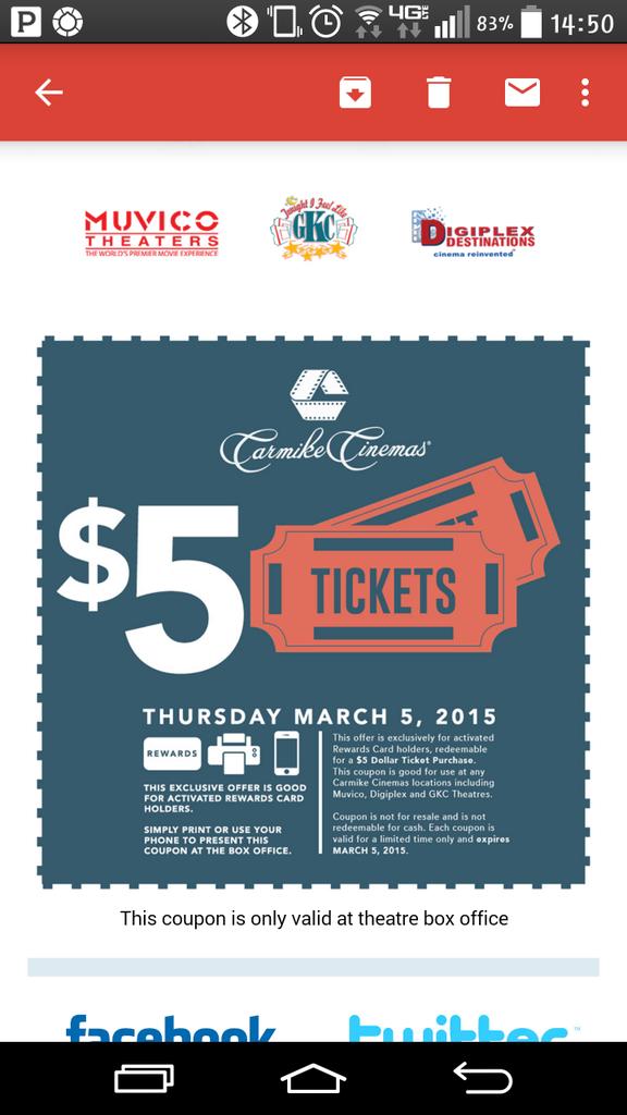 . @CarmikeCinemas does it say anything on this coupon that there's a 5 dollar up charge for imax?