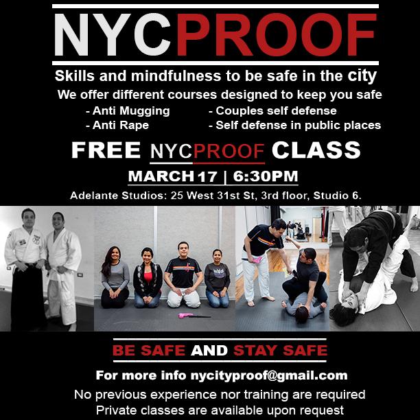 nycproof's tweet photo. Our next free self defense class will be on March 17, 6:30PM at Adelante Studios #NYCproof #StaySafe http://t.co/eNa0DKul4v