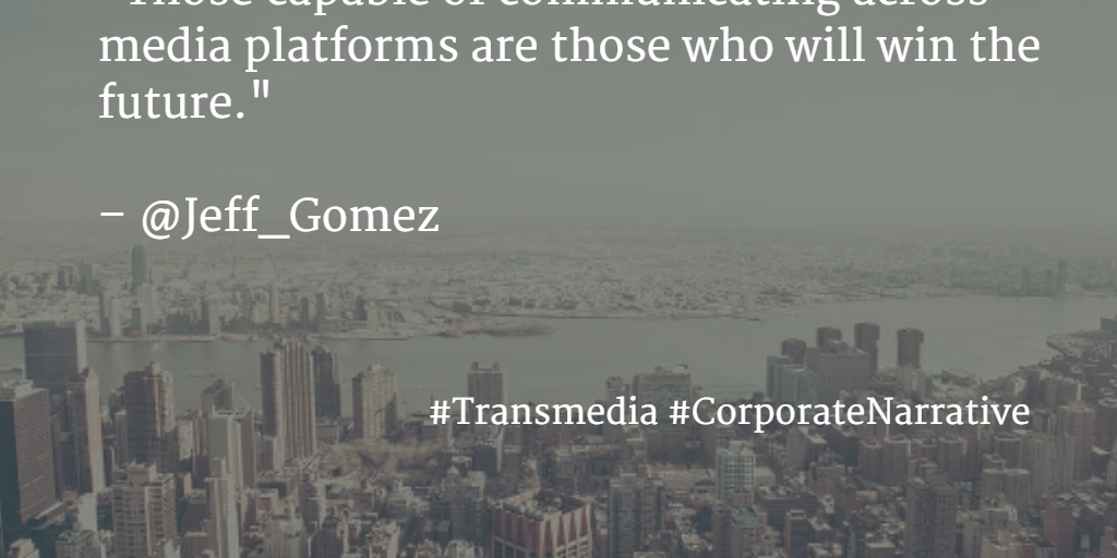 berkson0's tweet photo. "Those capable of communicating across media platforms are those who will win the future."
 
– @Jeff_Gomez http://t.co/TQ6inzAKVc