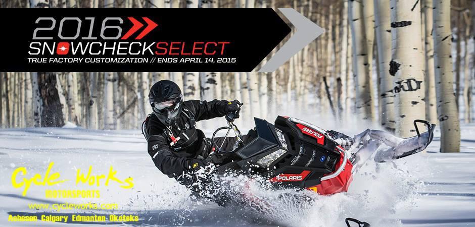 CycleWorksMoto's tweet image. 2016 SNOWCHECK HAS STARTED! Call 780-440-3200 to customize your 2016 snowmobile! #polarissnow #AXYSRMK @PolarisSnow