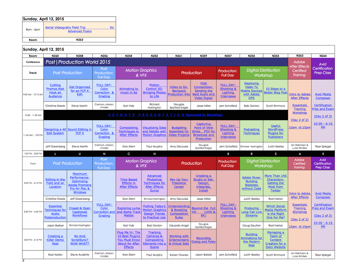MASSIVEMATTER's tweet photo. A ton of great Post | Production World sessions this year! Which sessions would you attend? #NABShow Cc: @NABShow http://t.co/5h7XYSLcsG