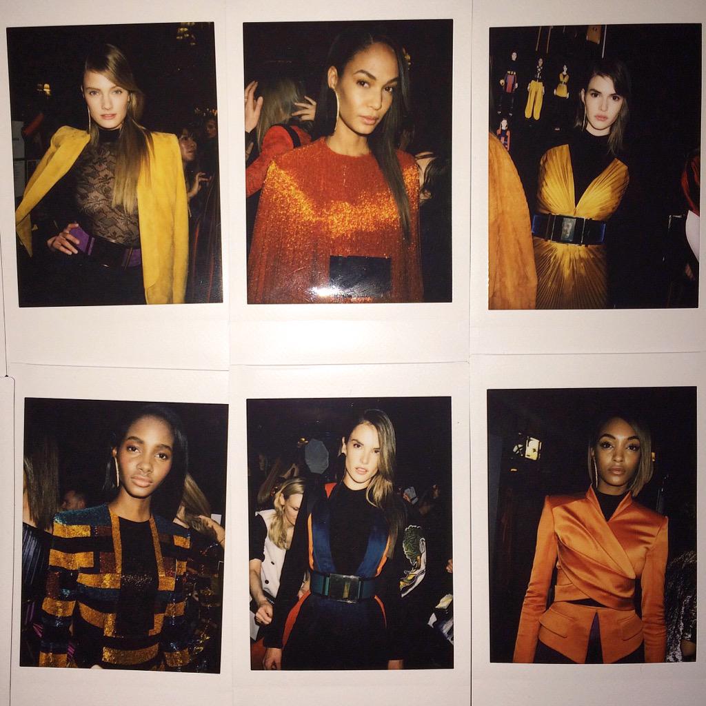 Balmain's tweet image. #BalmainStory Backstage Polaroids from the Fall/Winter 2015 runway show