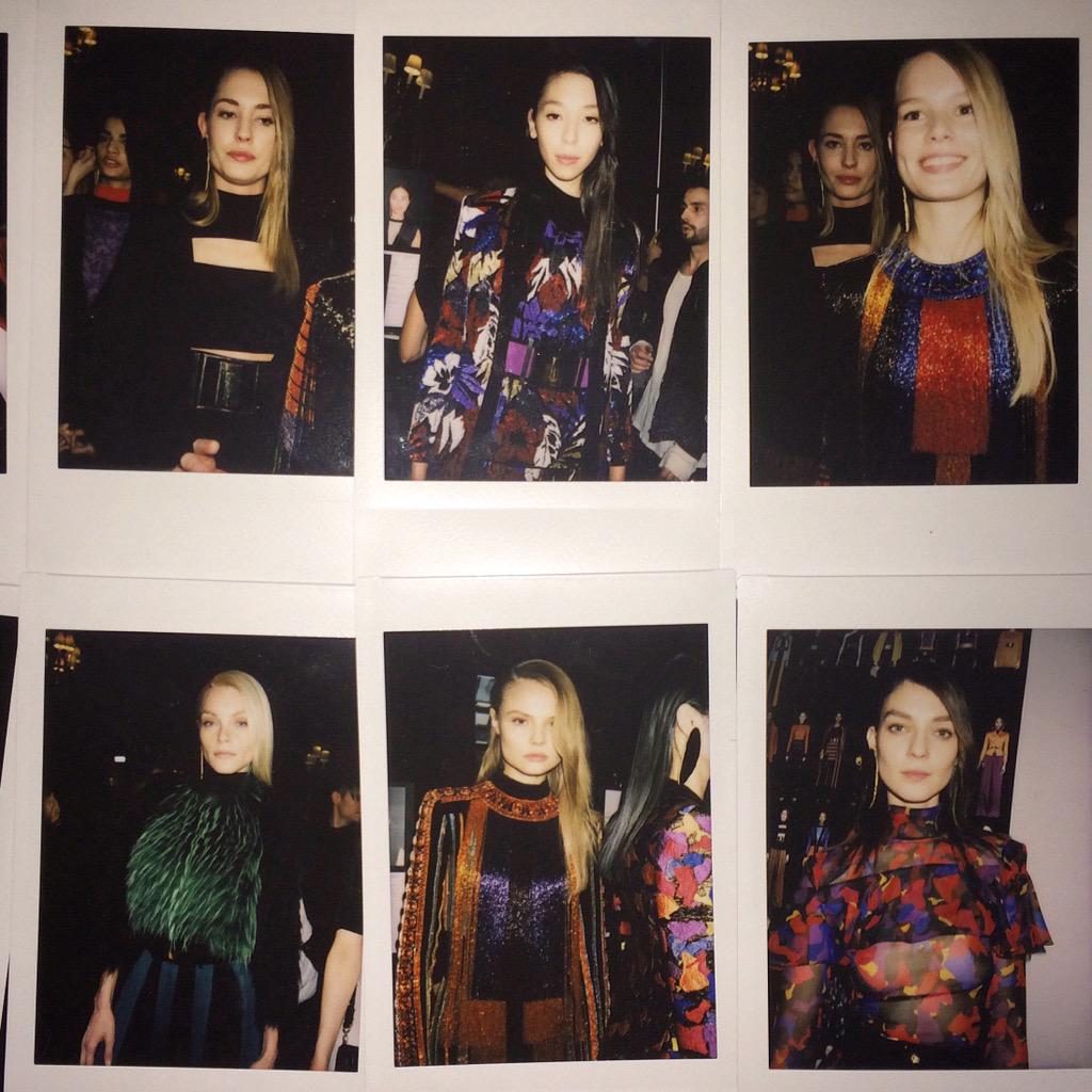 Balmain's tweet image. #BalmainStory Backstage Polaroids from the Fall/Winter 2015 runway show