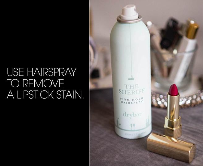 #Fashion Tip: Spray (non dry clean only) fabric w/ hairspray, let sit a few minutes, dab stain and toss in washer.