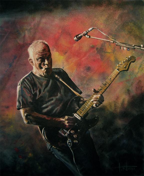 Pink Floyd\s David Gilmour is turning 69. It\s time for us to wish him a very happy birthday! :) -Painting by T. Noll 
