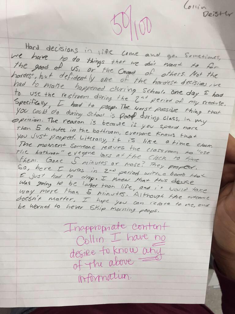 CollinDeister's tweet photo. When yo teach doesn't appreciate creativity http://t.co/XvwRPw7DTD