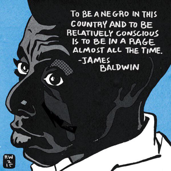 James Baldwin illustration by Ronald Wimberly