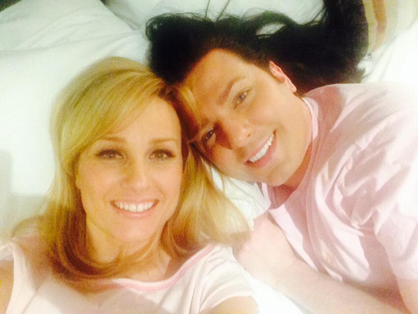 TheHuntley's tweet photo. What a wonderful day and evening with bestychum @StevenYankeeQVC #pinkpyjamas #bestbuddies 👦👸 http://t.co/2Tcmg3YV9M