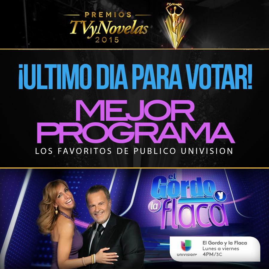delrecords's tweet image. VOTA por nuestros amigos @ElGordoYLaFlaca en la categoria: #MejorPrograma #PremiosTVyNovelas uni.vi/JJd1u