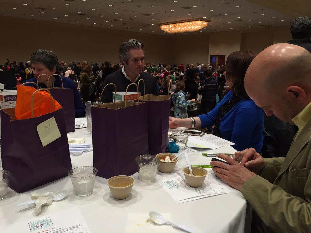 TriangleLifeTV's tweet photo. Fellow judges #UMDSoup http://t.co/87C28NvvHi