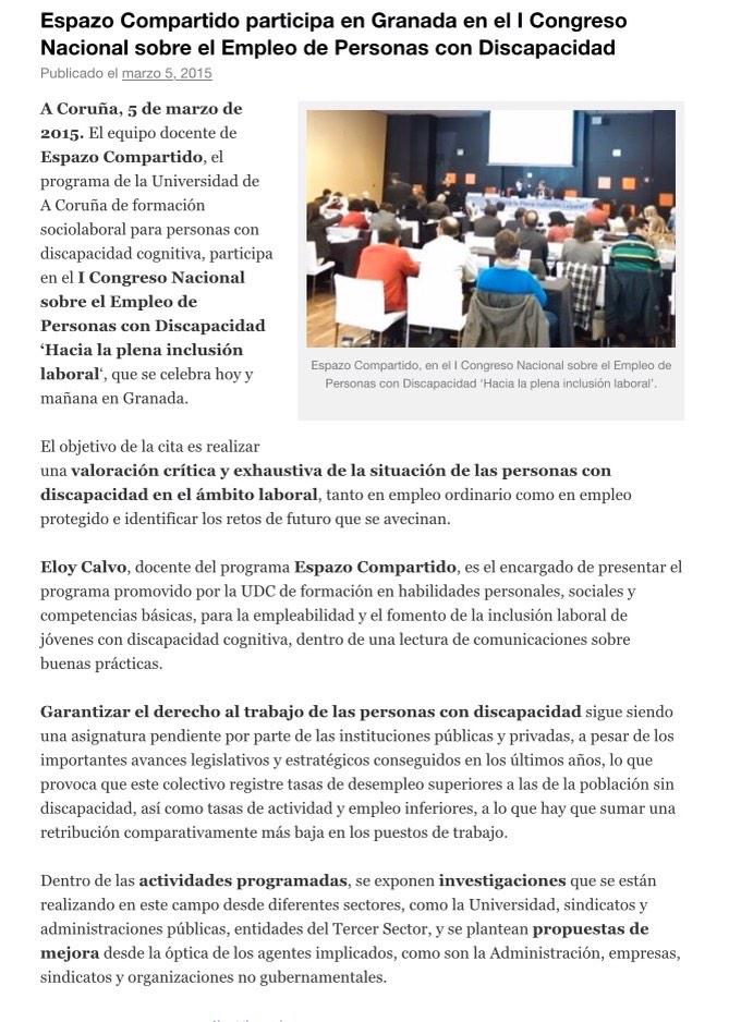 Espazo Compartido, una experiencia de integración y compromiso social de la UDC "exportable"