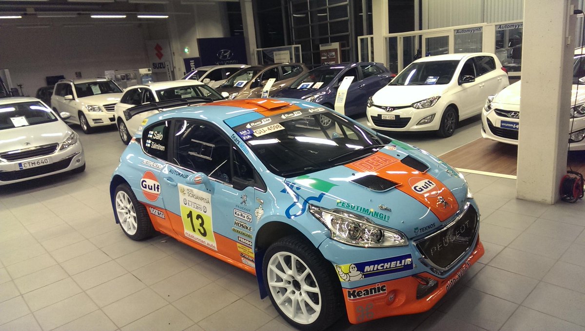 Huomenta, #Peugeot #208T16 #R5 tänään nähtävissä #ESS-autotalossa #Seinäjoki