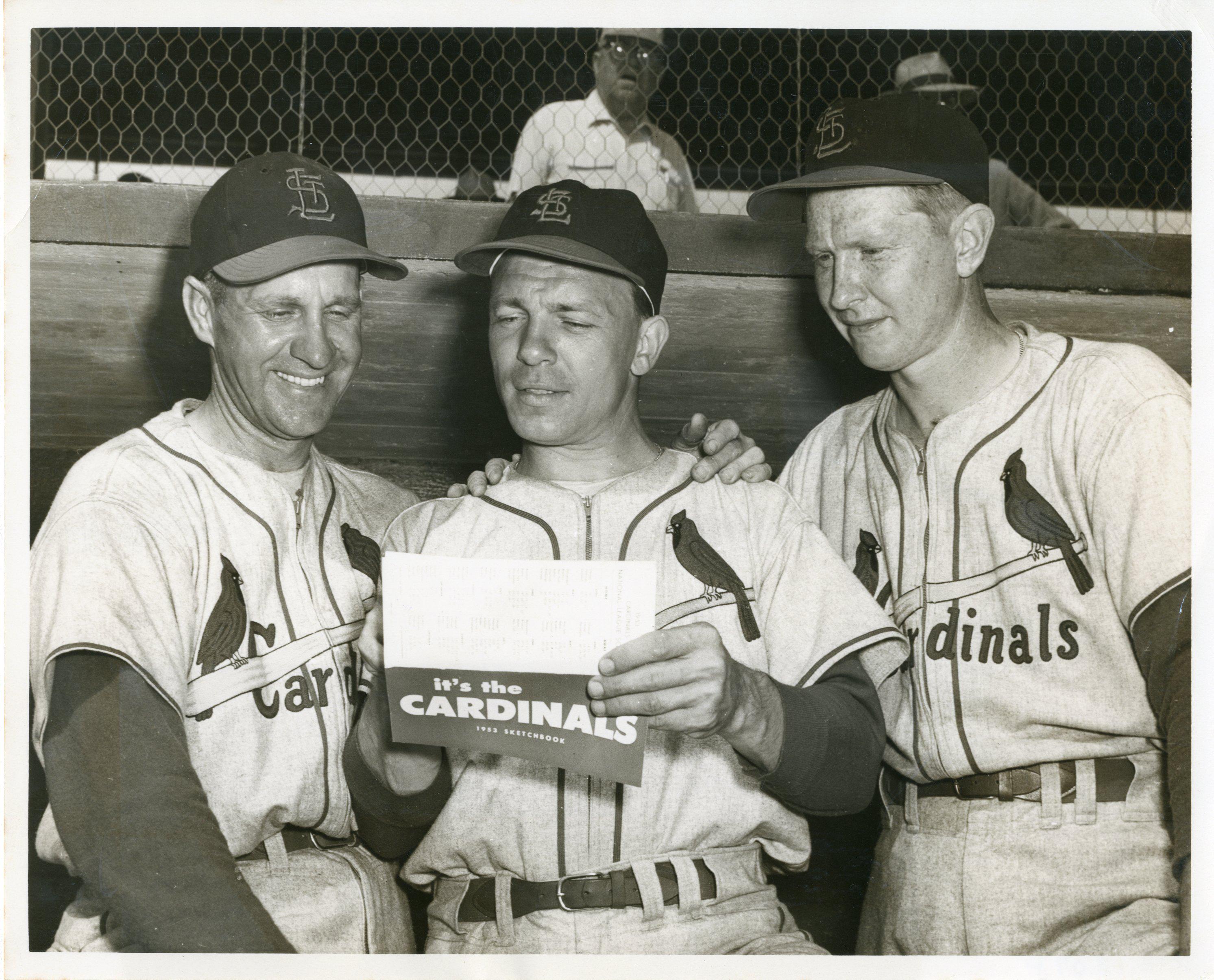St. Louis Cardinals on X: Enos Slaughter, Eddie Stanky & Red  Schoendienst looking over the 1953 roster at #SpringTraining. #CardsMuseum   / X