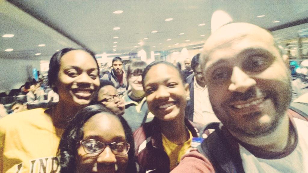 CALC_Chicago's tweet photo. The @LMSAEagles #Arabic #debate team at airport headed for #Doha w the #LincolnParkHS team! Good luck! @QatarDebate http://t.co/BfOpq5rNoO