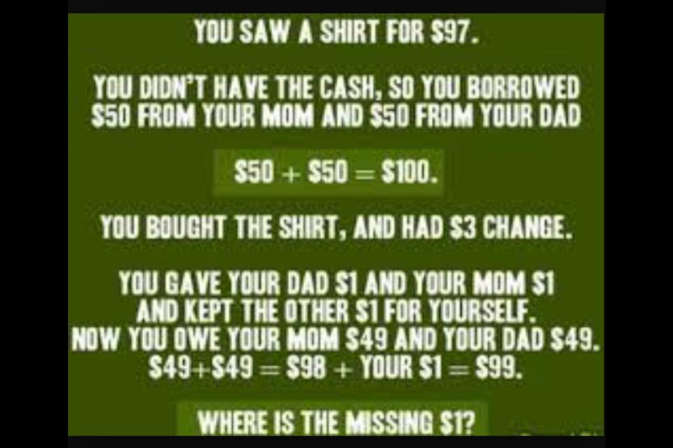 jarth3's tweet photo. Can you figure it out?? #finance #accounting #thinkaboutit http://t.co/IhoDsuAr3F