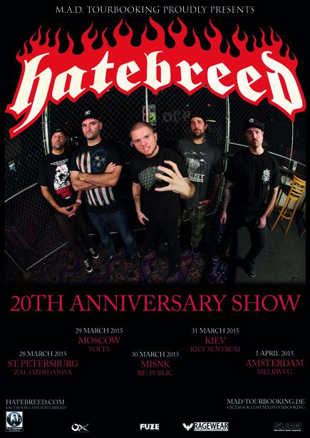 Hatebreed 20th anniversary shows in Amsterdam, Russia, Belarus &amp; Ukraine