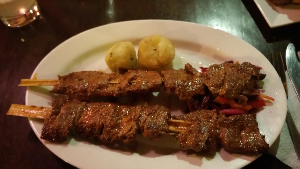 DrBMSmith's tweet photo. When in Cusco.... one must consume sizzling skewers of alpaca. http://t.co/yzdkVL8qCe
