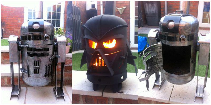SCRobots's tweet image. R2D2 or Darth Vader wood-burning stove. You know you want to make one of these! supercoolrobots.com/make-a-star-wa…