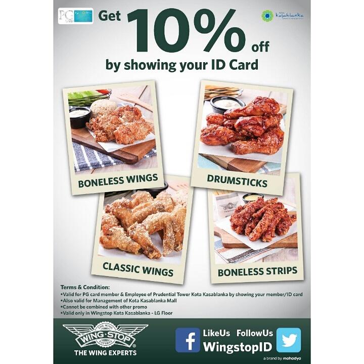 “<a href="/susugula/">Susugula</a>: "GET 10% OFF BY SHOWING YOUR ID CARD"
What are you waiting for?? 
 <a href="/wingstop/">Wingstop</a> <a href="/kotakasablanka/">Kota Kasablanka</a> LG Floor ””