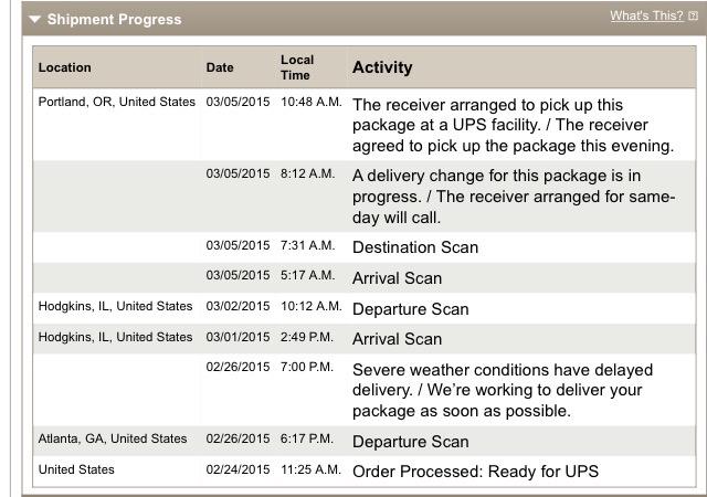 gabpdx's tweet image. Not quite sure how phantom scanning works, @UPS but you should fix your logistics. They're not working. #LostPackage