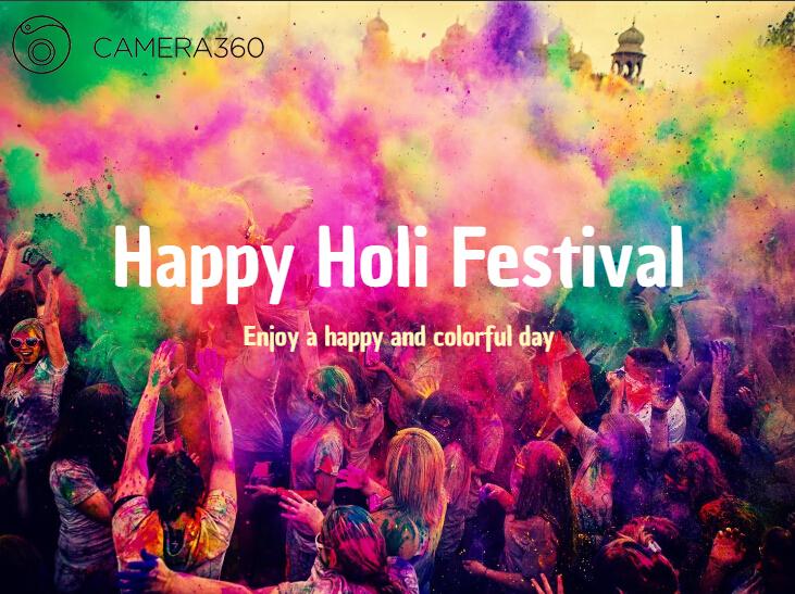 Camera360's tweet image. Wish u a very happy #Holi!