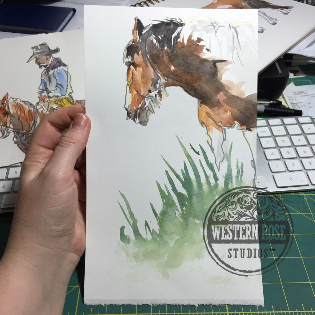 Inspired by Kimberly Santini - sketches. #ink and #watercolor #horses #drumhorses #quarterhorse #WesternRoseStudios