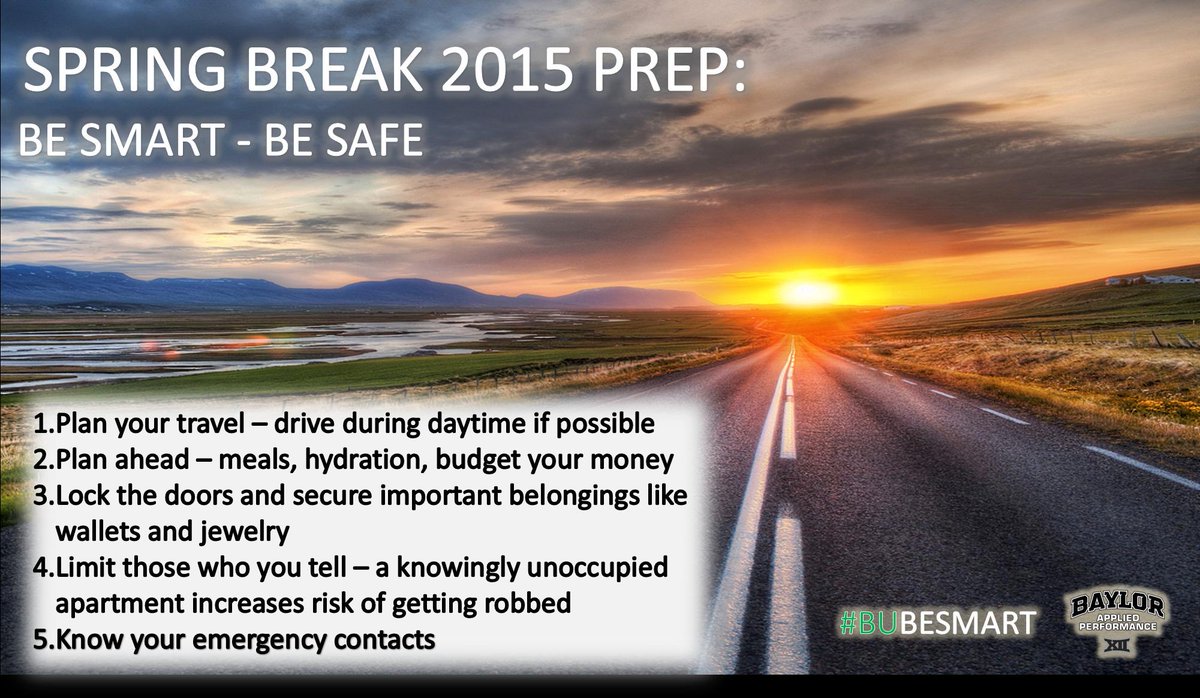 BU_bearintel's tweet photo. Plan to be smart over your spring break! #BUBESMART http://t.co/FJqB3J9tOc