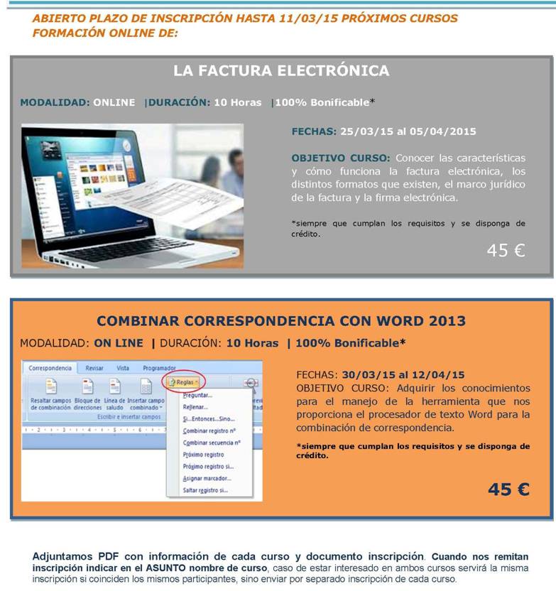 Curso de Factura Electrónica en Tecnova Formación, infórmate ya.