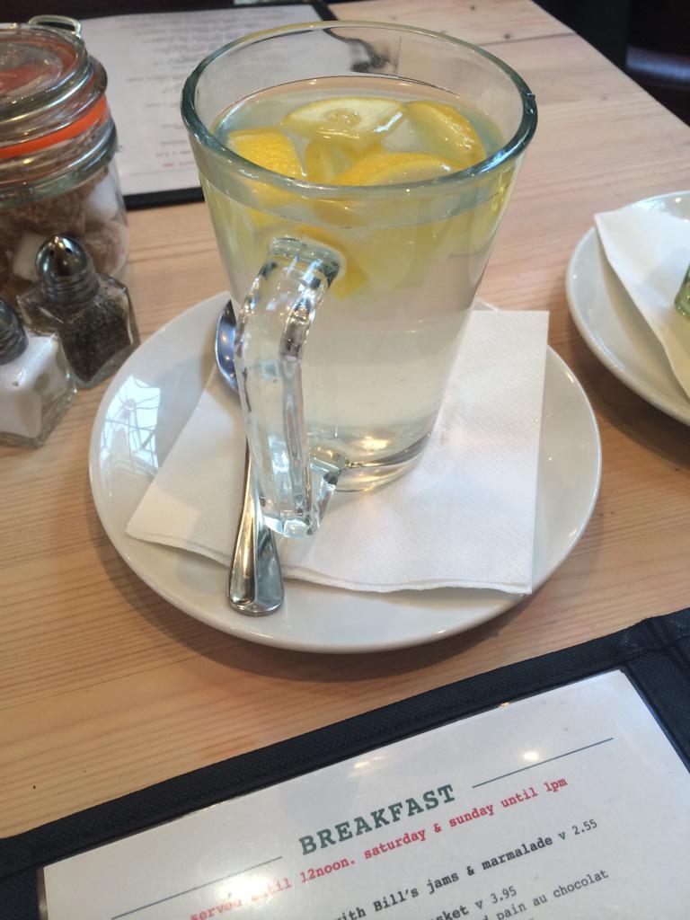 No coffee with breakfast I'm on a cleanse warm lemon and water all day 🍋