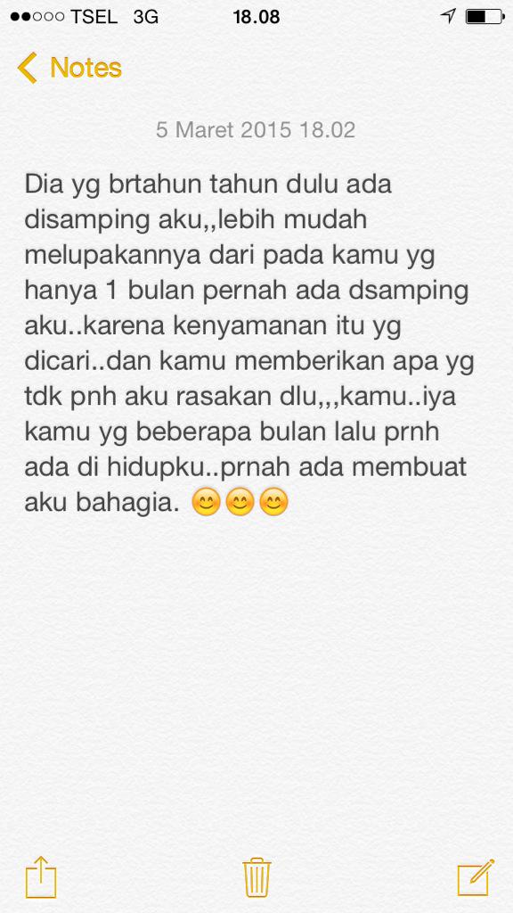 1 bulan bersama km itu jauh lbih berarti dari pd 3 thn hubunganku yg dlu ..😢😢