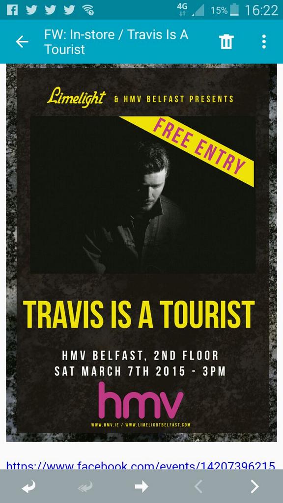 Travis Is A Tourist will be on our stage tomorrow @ 3pm!
If your in town call in &amp; have a listen..it's FREE ☺