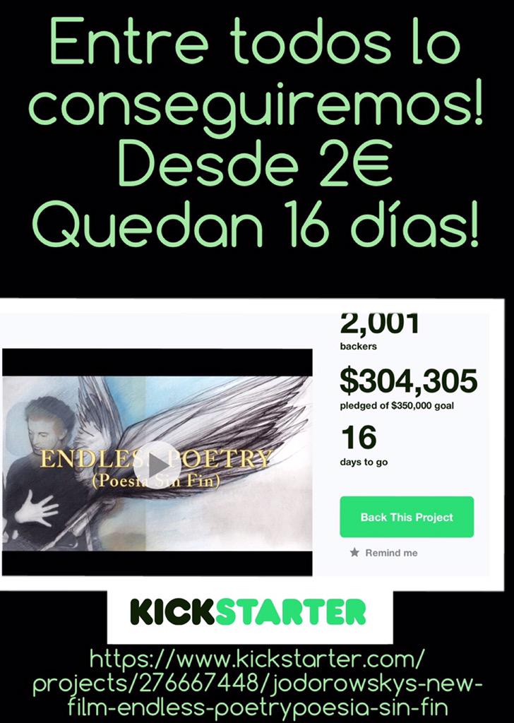 menguerrero's tweet photo. Quedan 16 días @alejodorowsky @poesiasinfin participa! Desde 2€ http://t.co/IokvS4zGCU http://t.co/WJWJB5D6D8 http://t.co/DyRaNn92aN