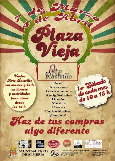 Mañana sábado 7 de Marzo de 10:00 a 15:00 horas os invitamos a visitar la Plaza Vieja y descubrir 'Arte Rastrillo'