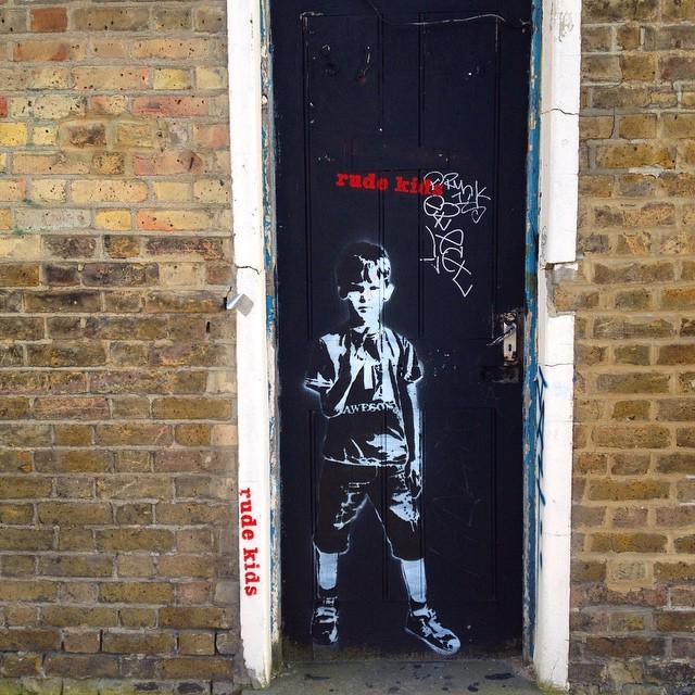 hookedblog's tweet photo. #streetart #stencil work by @dotmasters in #hackneywick  London, UK. #Rudekids http://t.co/vOHQFhky4J http://t.co/JYPAB3c7rx