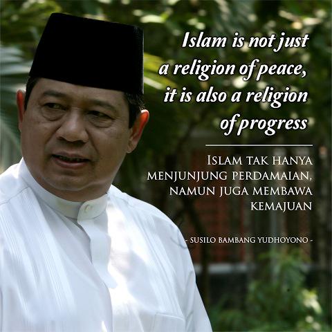SBYudhoyono's tweet photo. Islam tak hanya menjunjung perdamaian, namun juga membawa kemajuan. http://t.co/KCjI7X1uf6