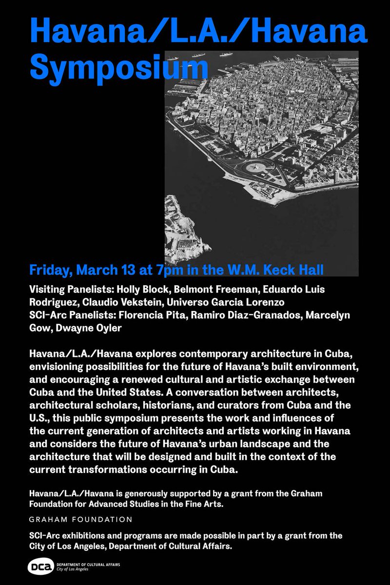 Tonight, 3/13,7pm <a href="/sciarc/">SCI-Arc</a> Havana/LA/Havana panelists explore contemporary architecture in Cuba bit.ly/1AkrkIQ