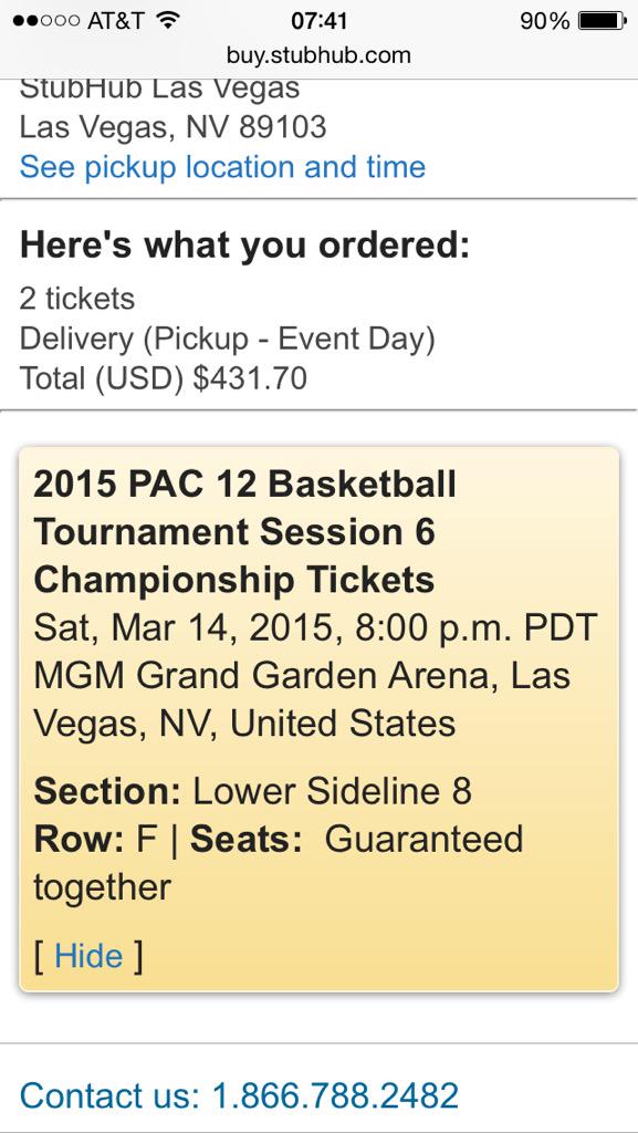 So pac-12 men's basketball final tomorrow 👍 #MGM #Vegas
