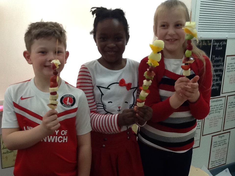 We have been making delicious #healthy fruit kebabs using ingredients we budgeted for and bought ourselves!