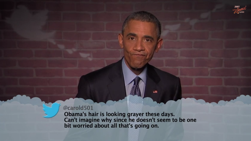 BuzzFeed's tweet photo. Celebrities Read Mean Tweets About Themselves: President Obama Edition http://t.co/hhDpOWHPBV http://t.co/rPzFkzScmW