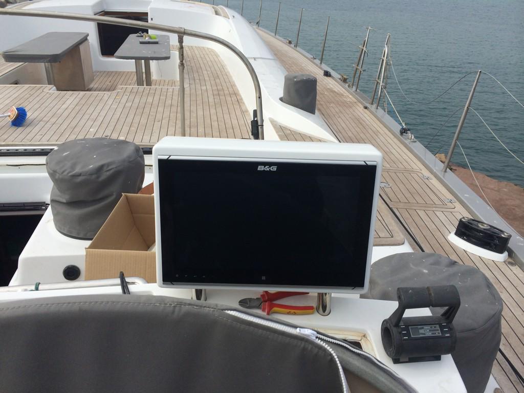 elec_marine's tweet photo. Elec marine are hard at work onboard a comar 100 fitting new B&amp;G h5000 and Zeus glass helm systems http://t.co/bWU4GZ1UaR